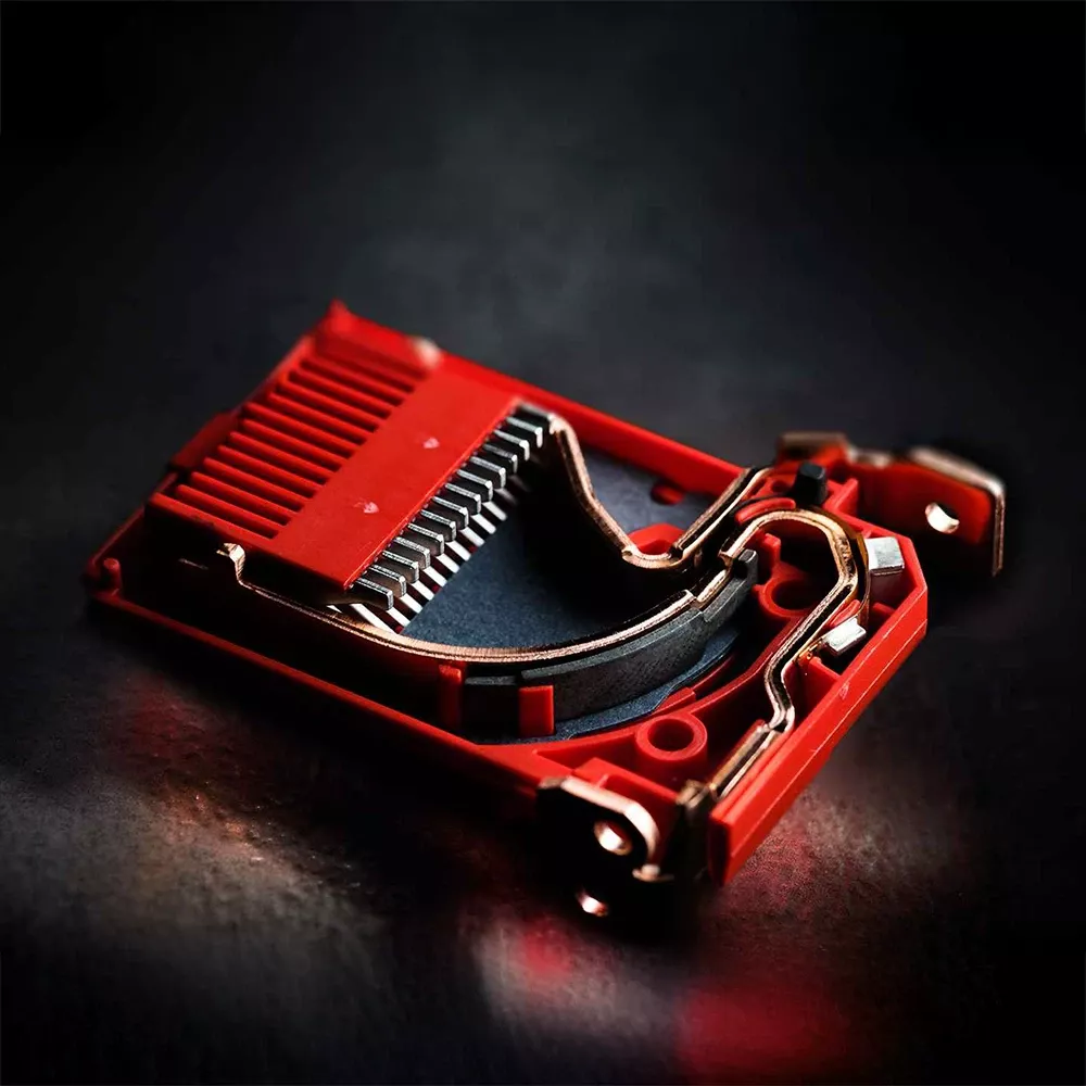 Surge arresters without cover with arcing chambers.